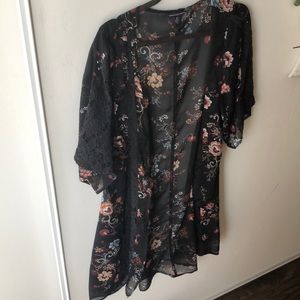 Black flowered kimono- American eagle